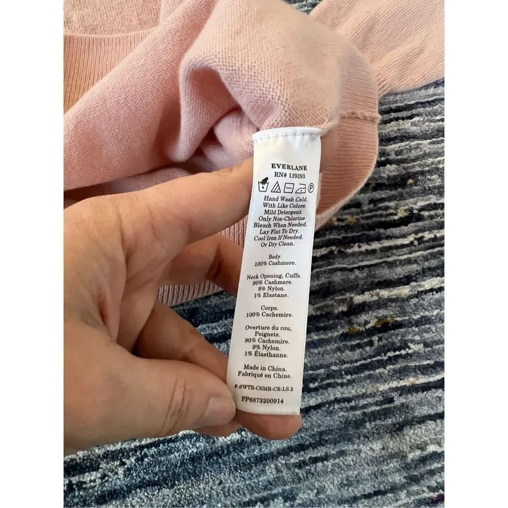 Everlane Womens Sweater Pink Pullover 100% Cashmere Crewneck size XS